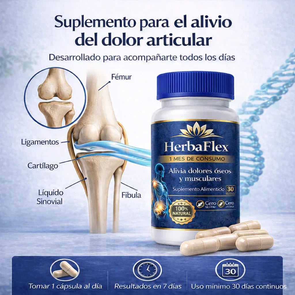 HERBAFLEX FUERTE ™ Fortalece tus articulaciones y regenera tus cartílagos.