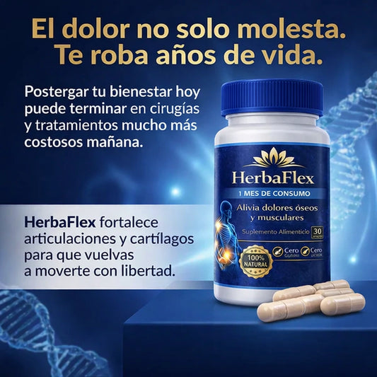 HERBAFLEX FUERTE ™ Fortalece tus articulaciones y regenera tus cartílagos.